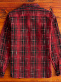 "Midare Kasuri" Heavyweight Flannel Overshirt in Red