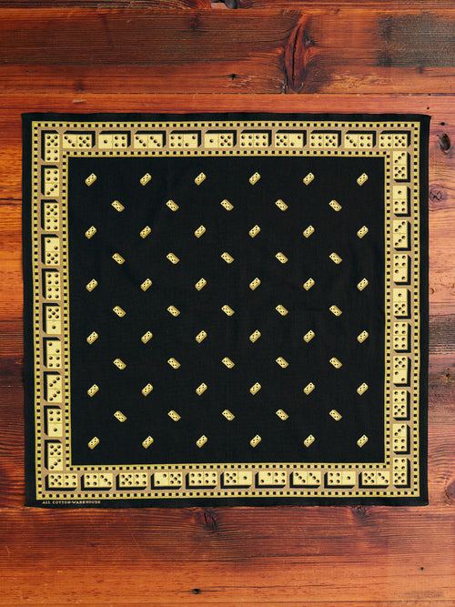 Domino Selvedge Bandanna in Black