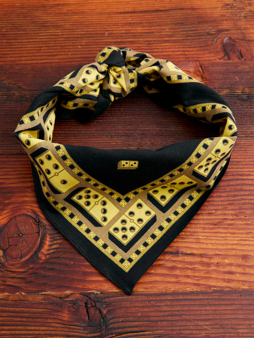 Domino Selvedge Bandanna in Black