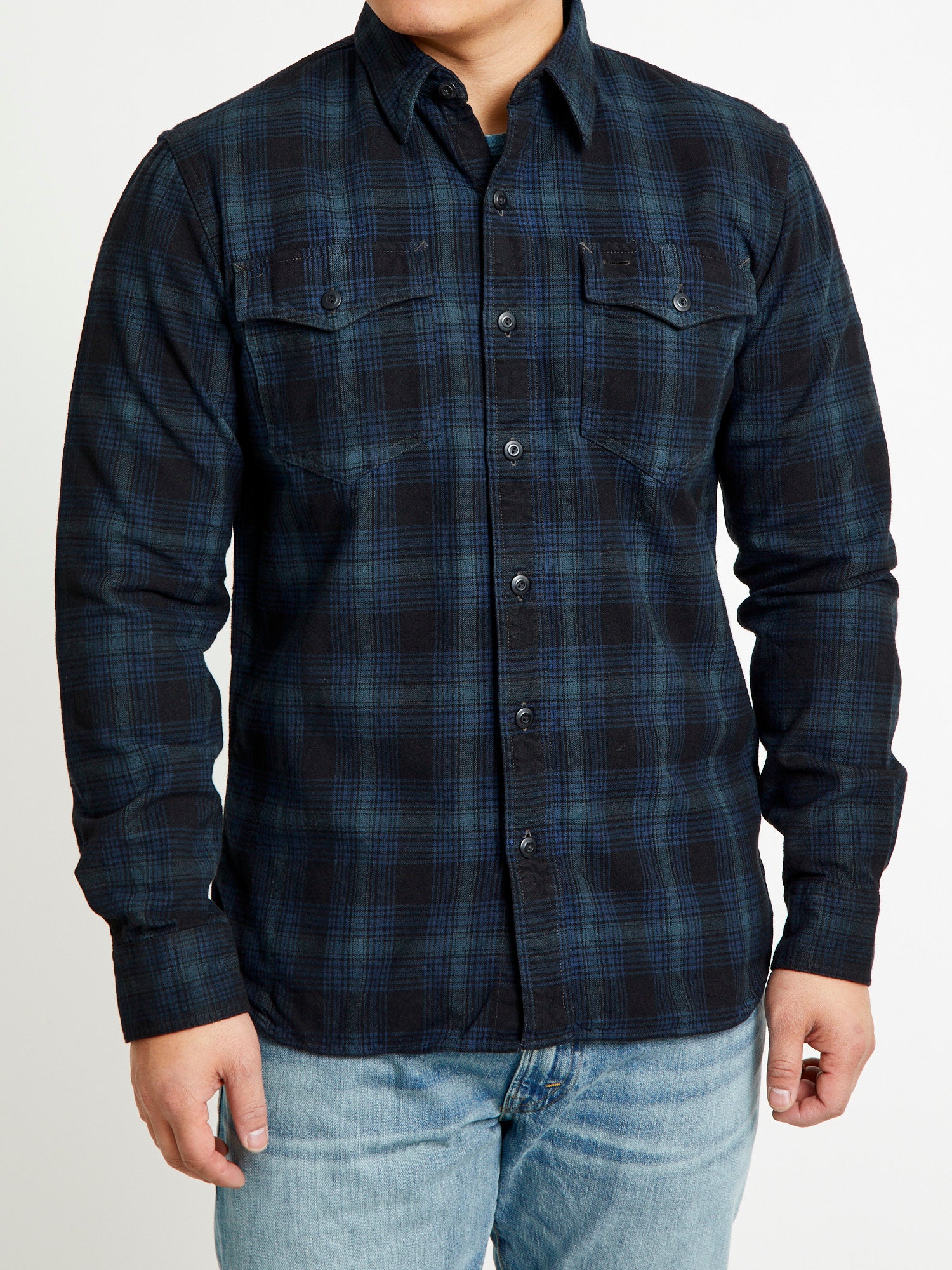 Herc Canvas Workshirt in Blue/Black – Blue Owl Workshop