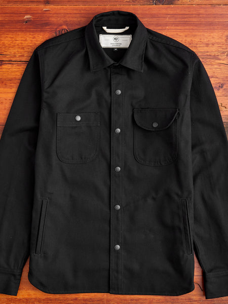 Service Shirt in Black Selvedge Canvas