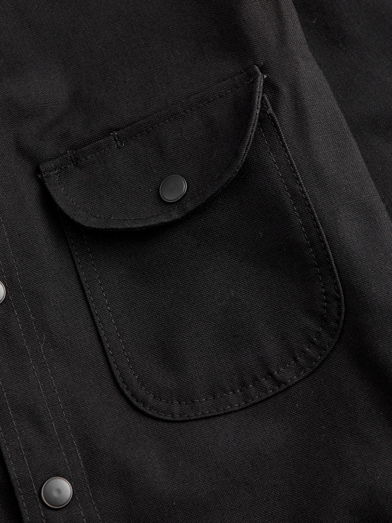 Service Shirt in Black Selvedge Canvas