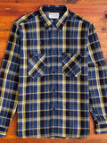 SIN23-01W Rope Dyed Flannel Shirt in Blue