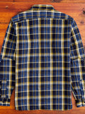 SIN23-01W Rope Dyed Flannel Shirt in Blue