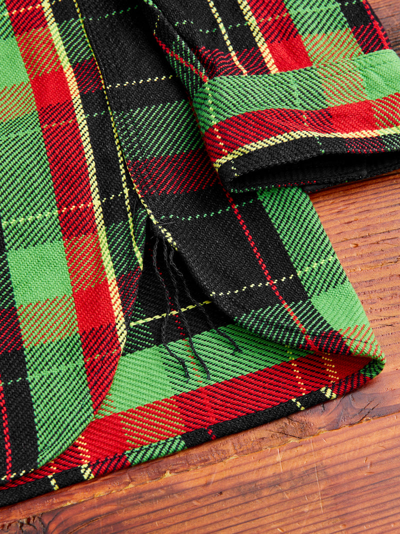 SIN23-01W Rope Dyed Flannel Shirt in Green