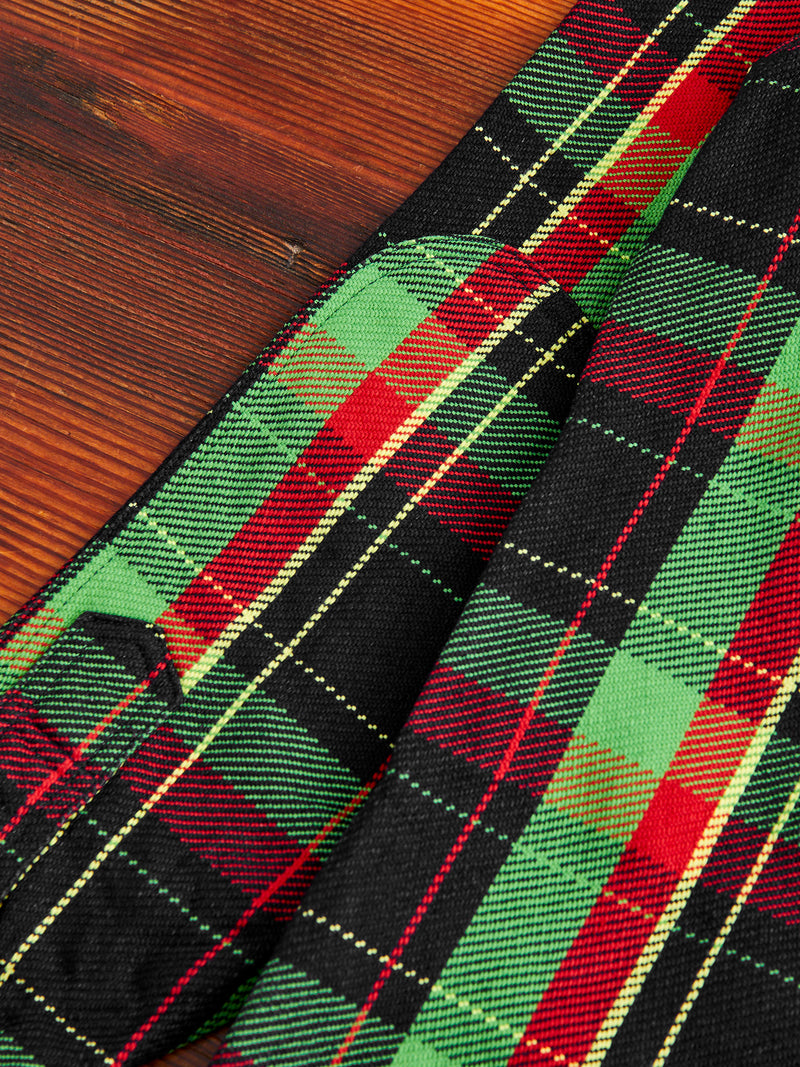 SIN23-01W Rope Dyed Flannel Shirt in Green