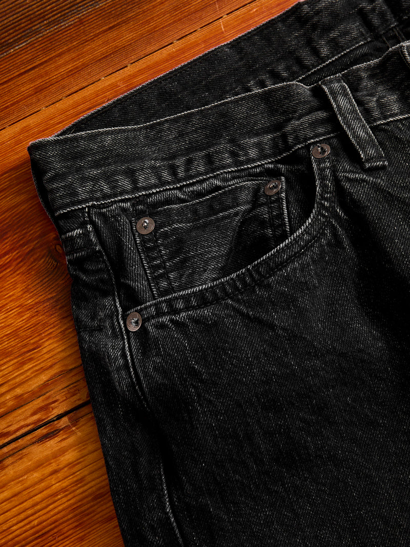 CS-222xs 12oz Stonewashed Double Black Selvedge Denim - Classic Straight Fit