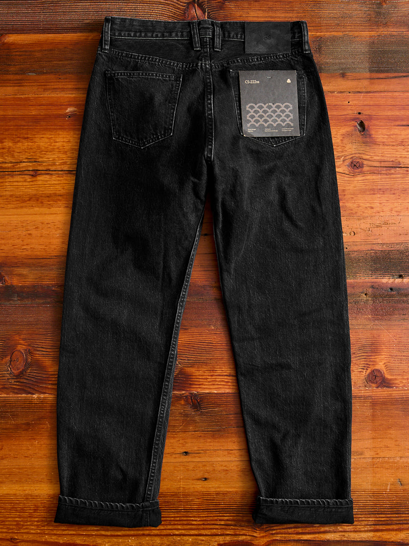 CS-222xs 12oz Stonewashed Double Black Selvedge Denim - Classic Straight Fit
