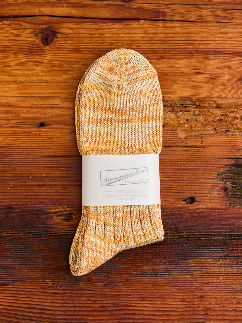 Melange Quarter Length Sock in Gold