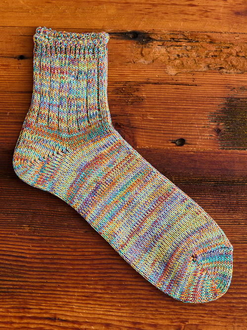 Melange Quarter Length Sock in Green