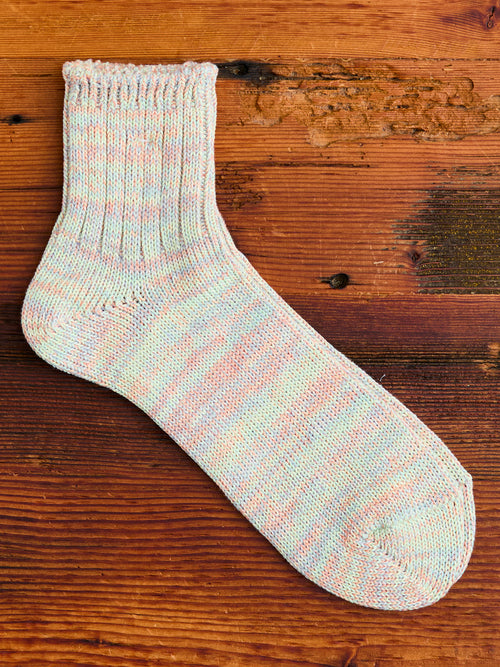 Melange Quarter Length Sock in Natural