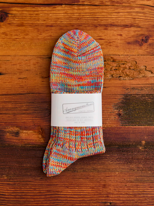 Melange Quarter Length Sock in Orange