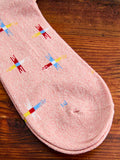 Sun Cross Crew Sock in Pink