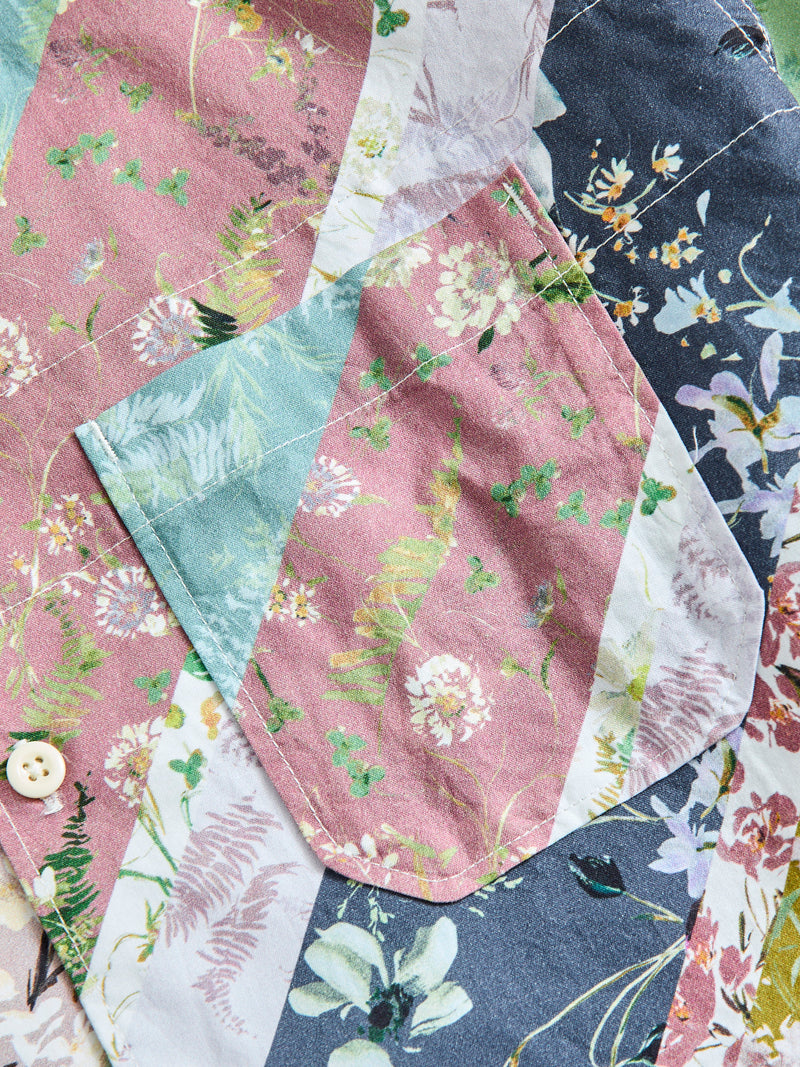 Camp Shirt in Navy Diagonal Print