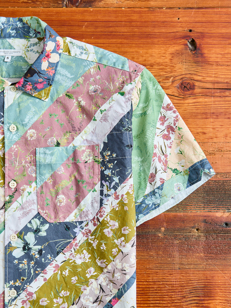 Camp Shirt in Navy Diagonal Print