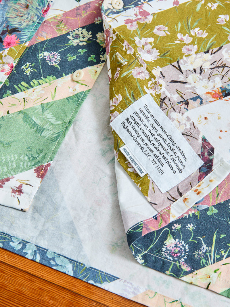 Camp Shirt in Navy Diagonal Print