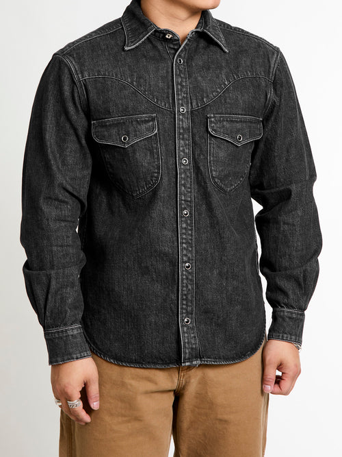 Packard Western Shirt in Black Stonewash