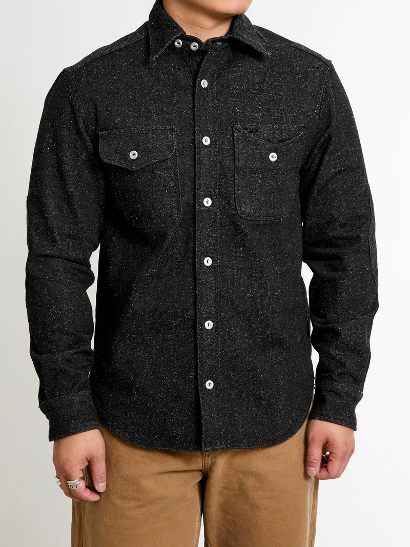 Lambert Work Shirt in Black Nep Denim
