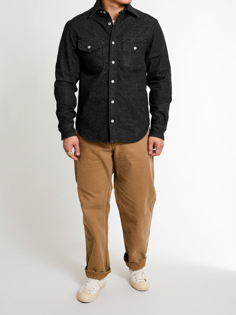 Lambert Work Shirt in Black Nep Denim