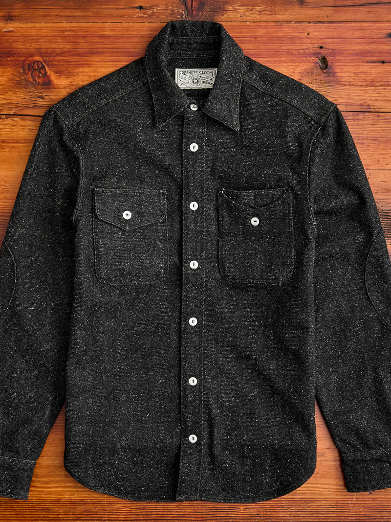 Lambert Work Shirt in Black Nep Denim