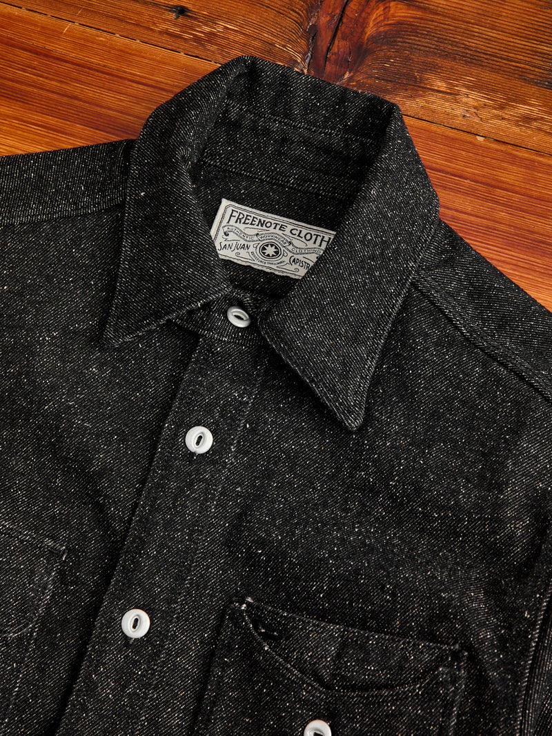 Lambert Work Shirt in Black Nep Denim