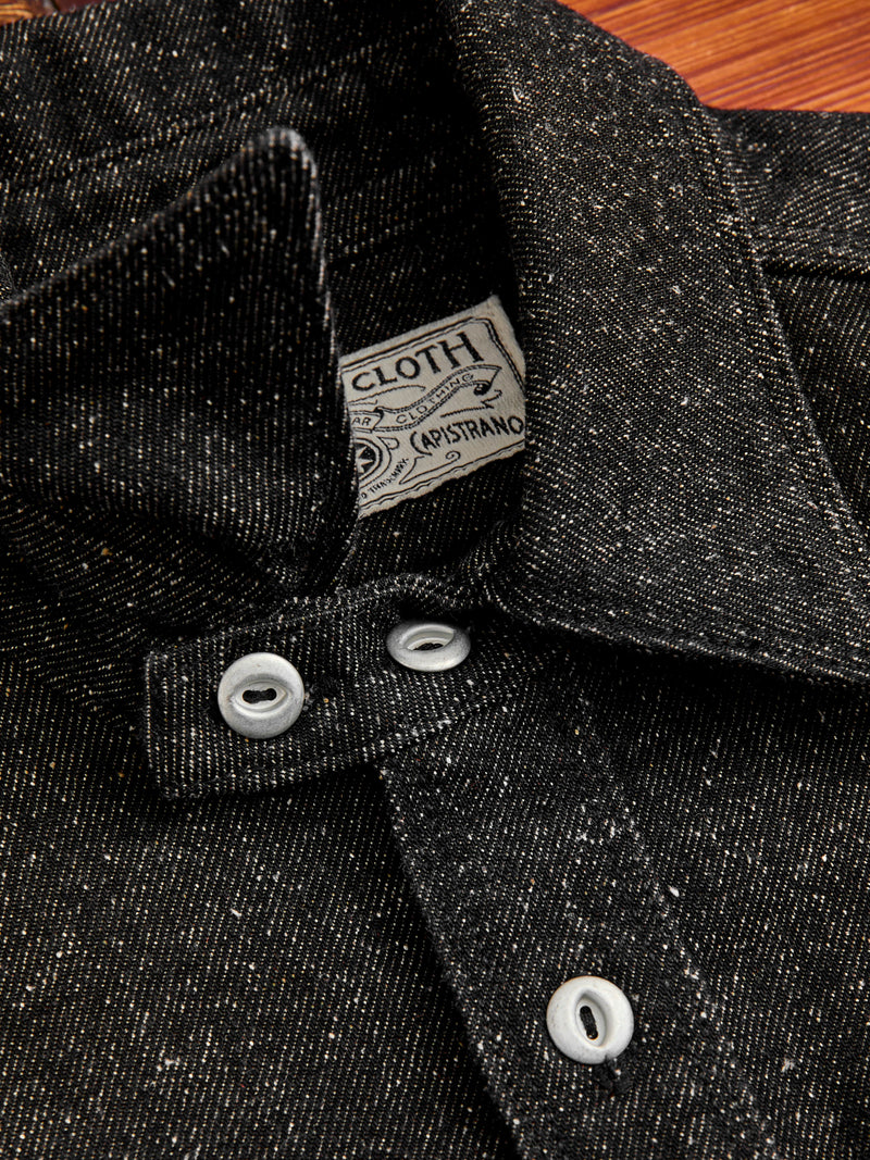 Lambert Work Shirt in Black Nep Denim