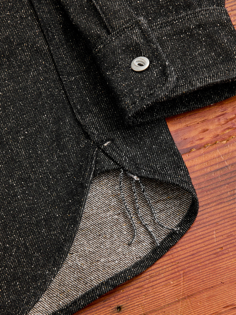 Lambert Work Shirt in Black Nep Denim