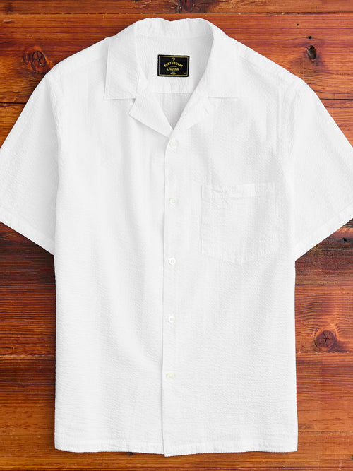 Atlantico Camp Collar Button-Up Shirt in White