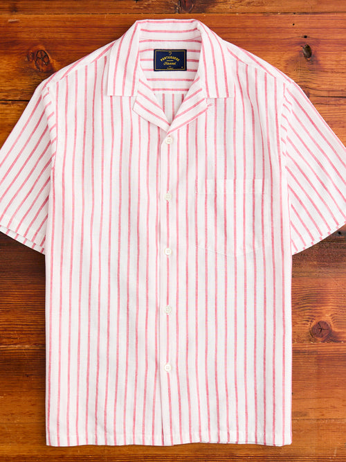 Beach Cabin Button-Up Shirt in Red