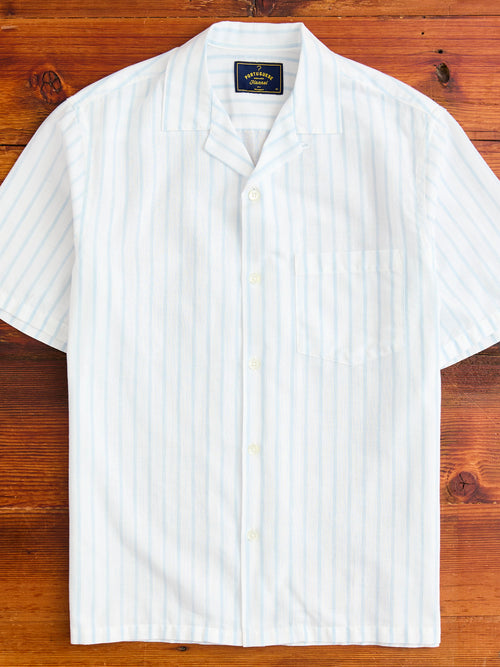 Beach Cabin Button-Up Shirt in Sky