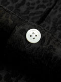 Finger Print Button-Up Shirt in Black