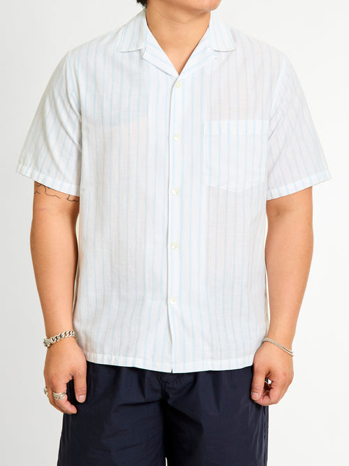 Beach Cabin Button-Up Shirt in Sky