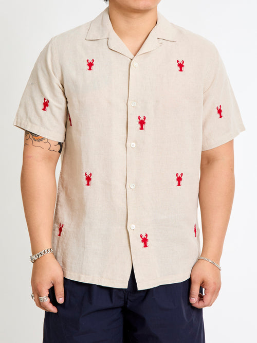 Lobster Button-Up Shirt in White