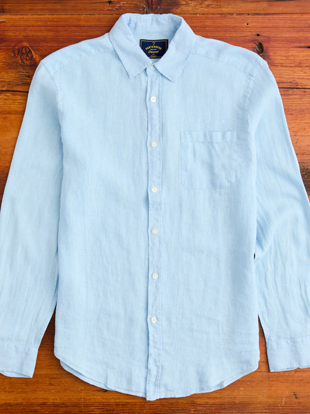 Linen Button-Up Shirt in Sky