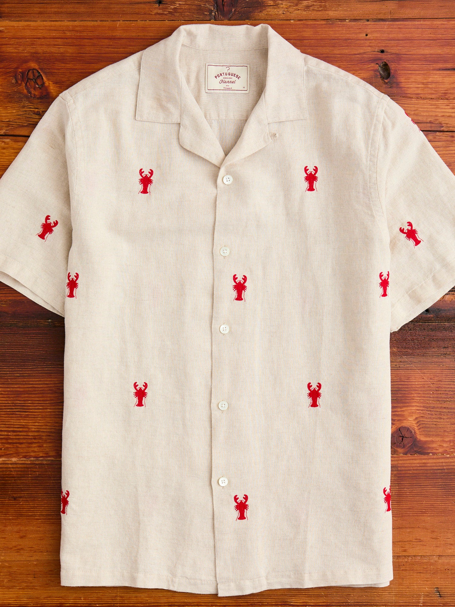 Lobster Button-Up Shirt in White – Blue Owl Workshop