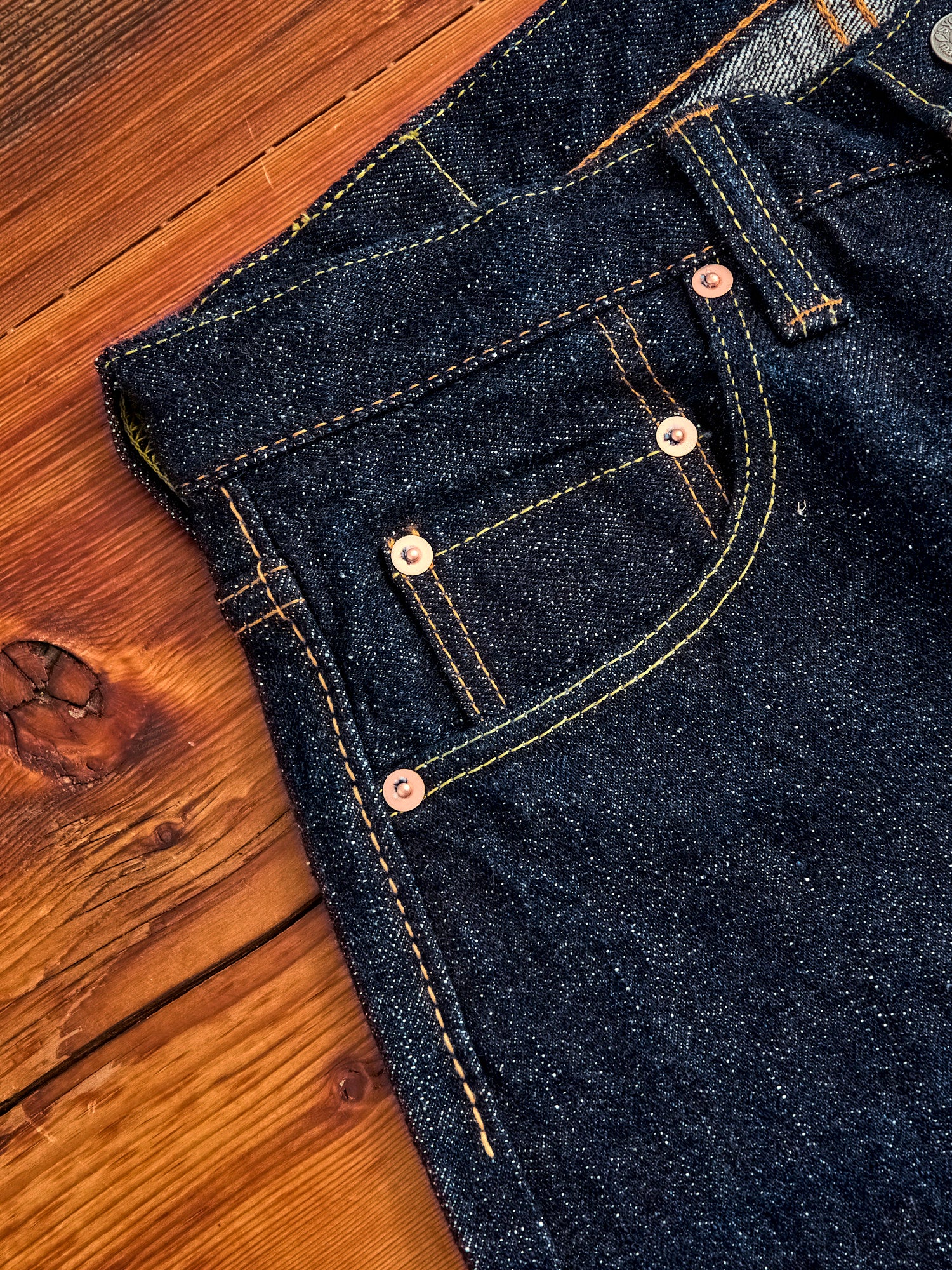 SLB-003 16.5oz Rinsed Selvedge Denim - Regular Straight Fit – Blue