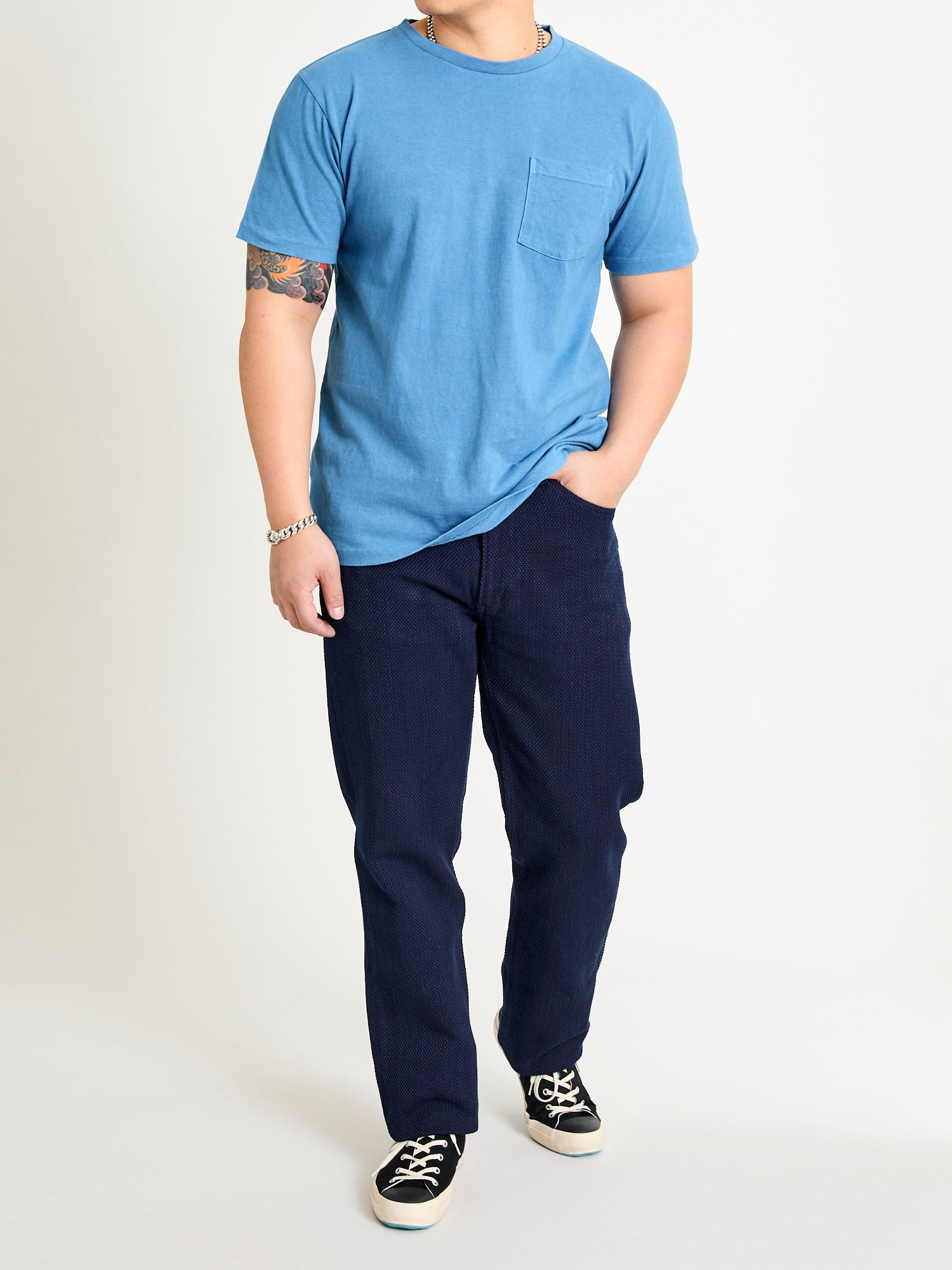 Fine Sashiko Hand Dyed 5-Pocket Pants in Indigo – Blue Owl Workshop