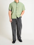 479 Short Sleeve Square Tail Yoke Shirt in Khaki