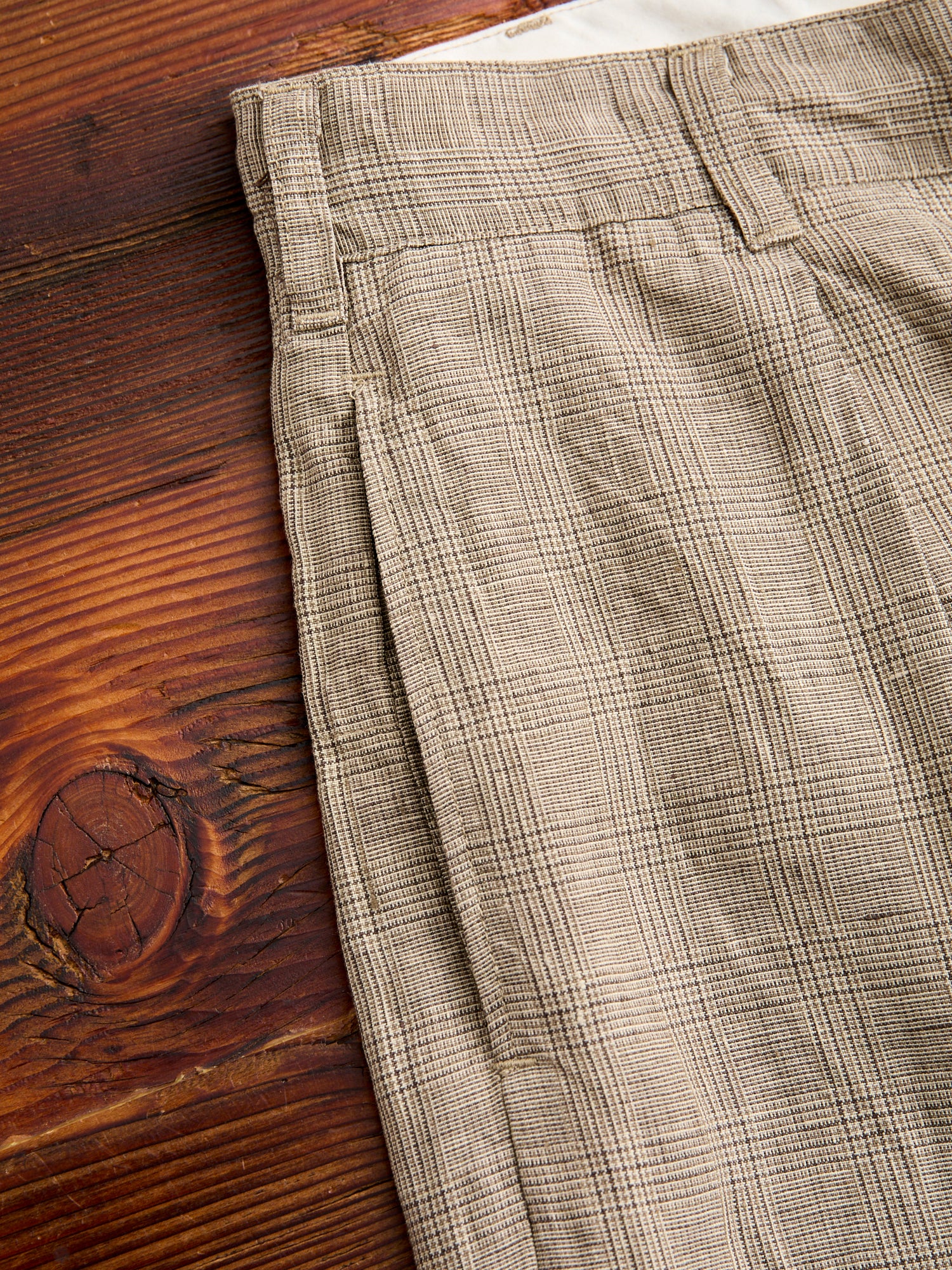 Carlyle Pants in Beige Linen Glen Plaid – Blue Owl Workshop