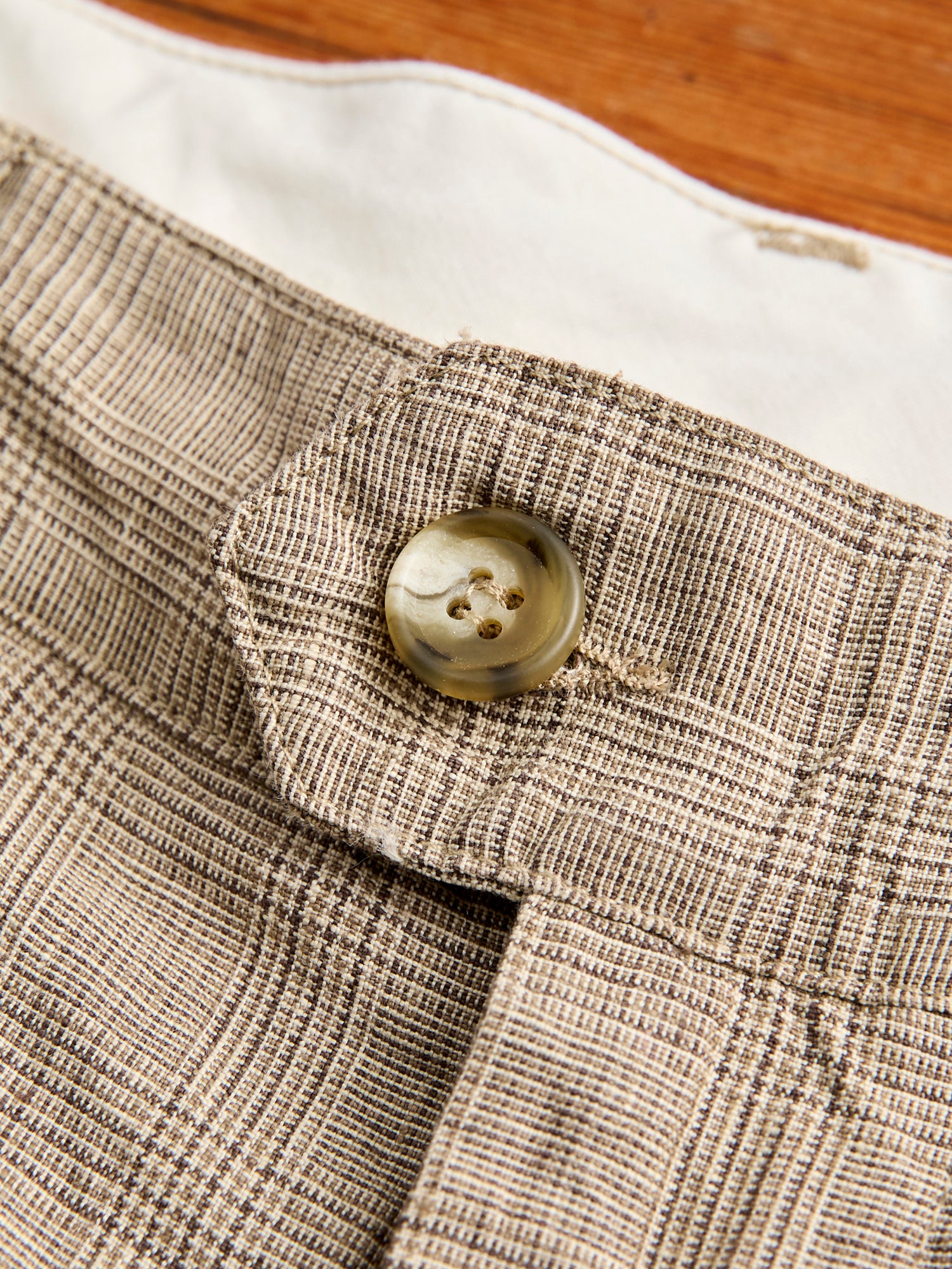 【最終値下】Carlyle Pant - Acrylic Old Plaid Carlyle Pants in Beige Linen Glen Plaid – Blue Owl Workshop