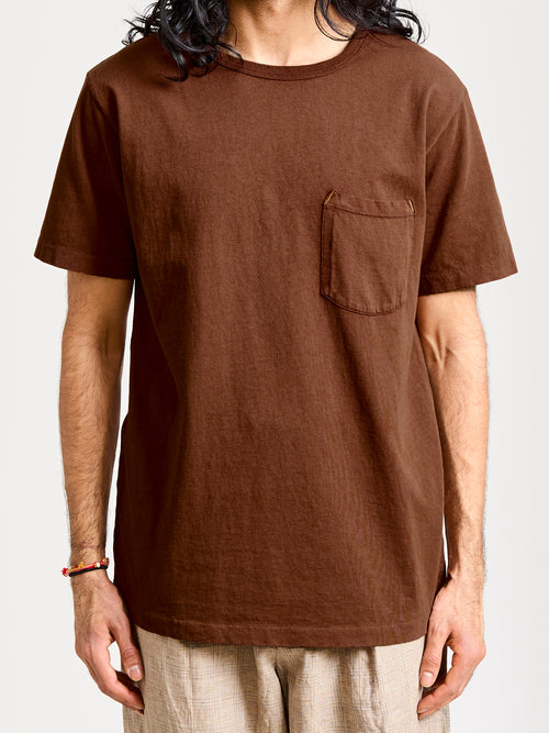 9oz Pocket T-Shirt in Chocolate