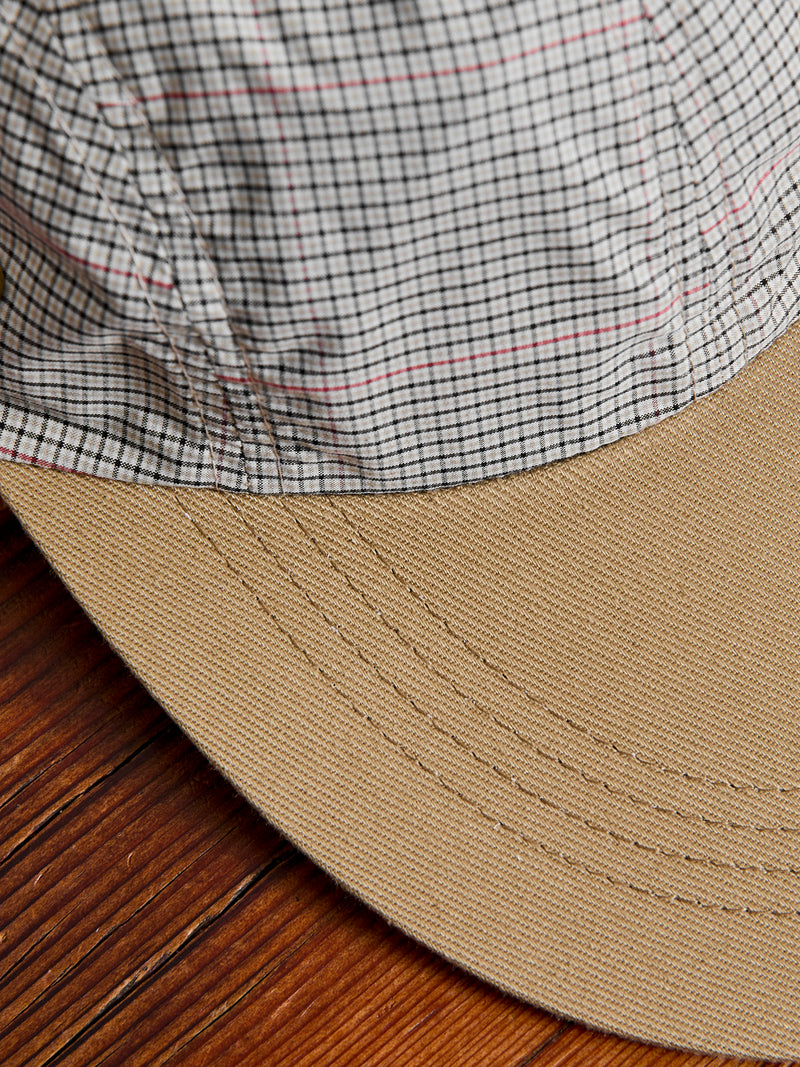 Fishing Cap in Beige Plaid