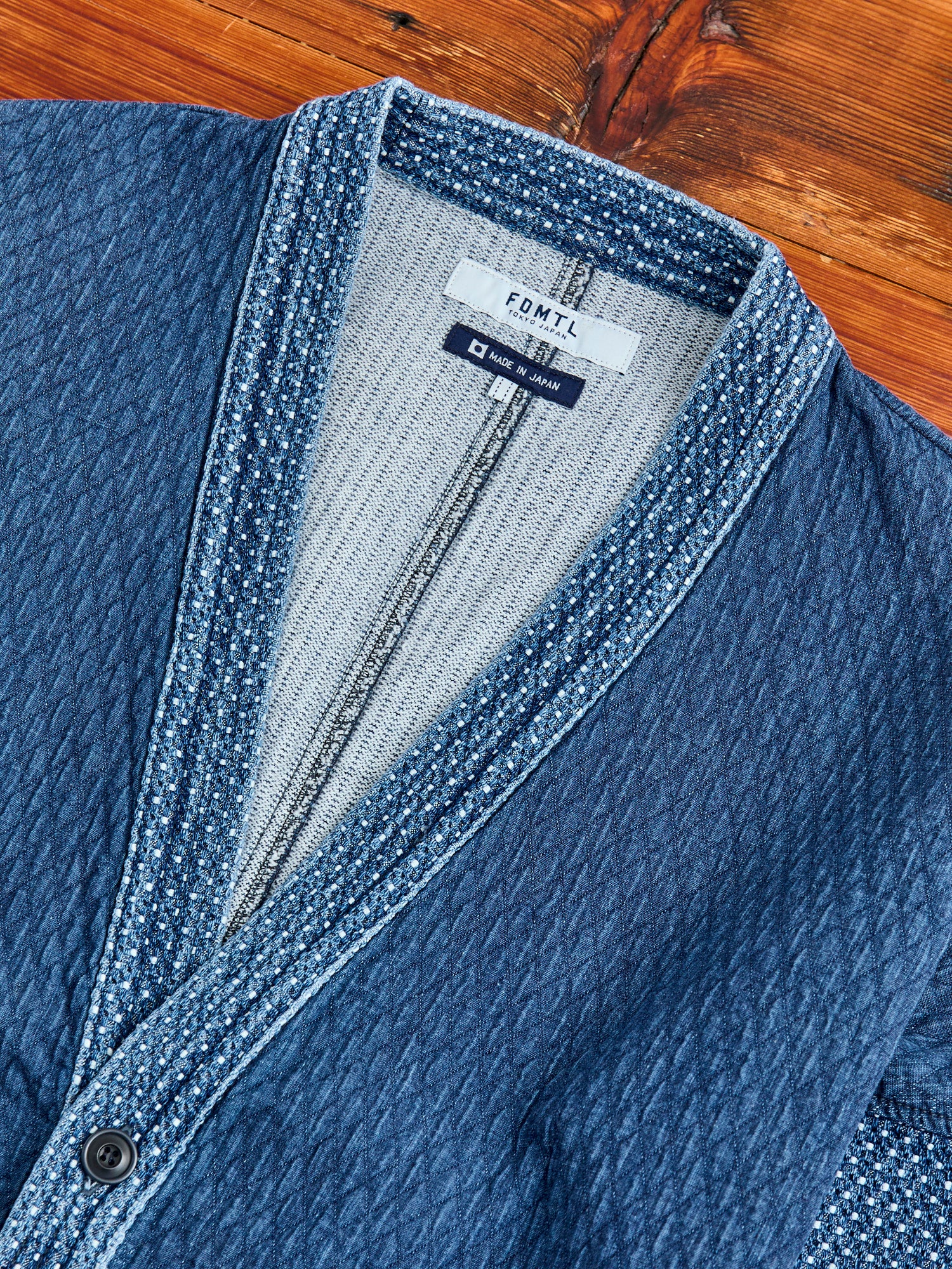 R by 45rpm　Indigo-dyed Cardigan　2　日本製　藍染 Sashiko Cardigan in Indigo 3-Year Wash – Blue Owl Workshop