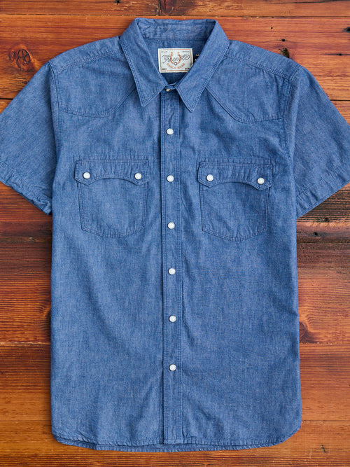 Modern Western Shirt in Indigo Chambray