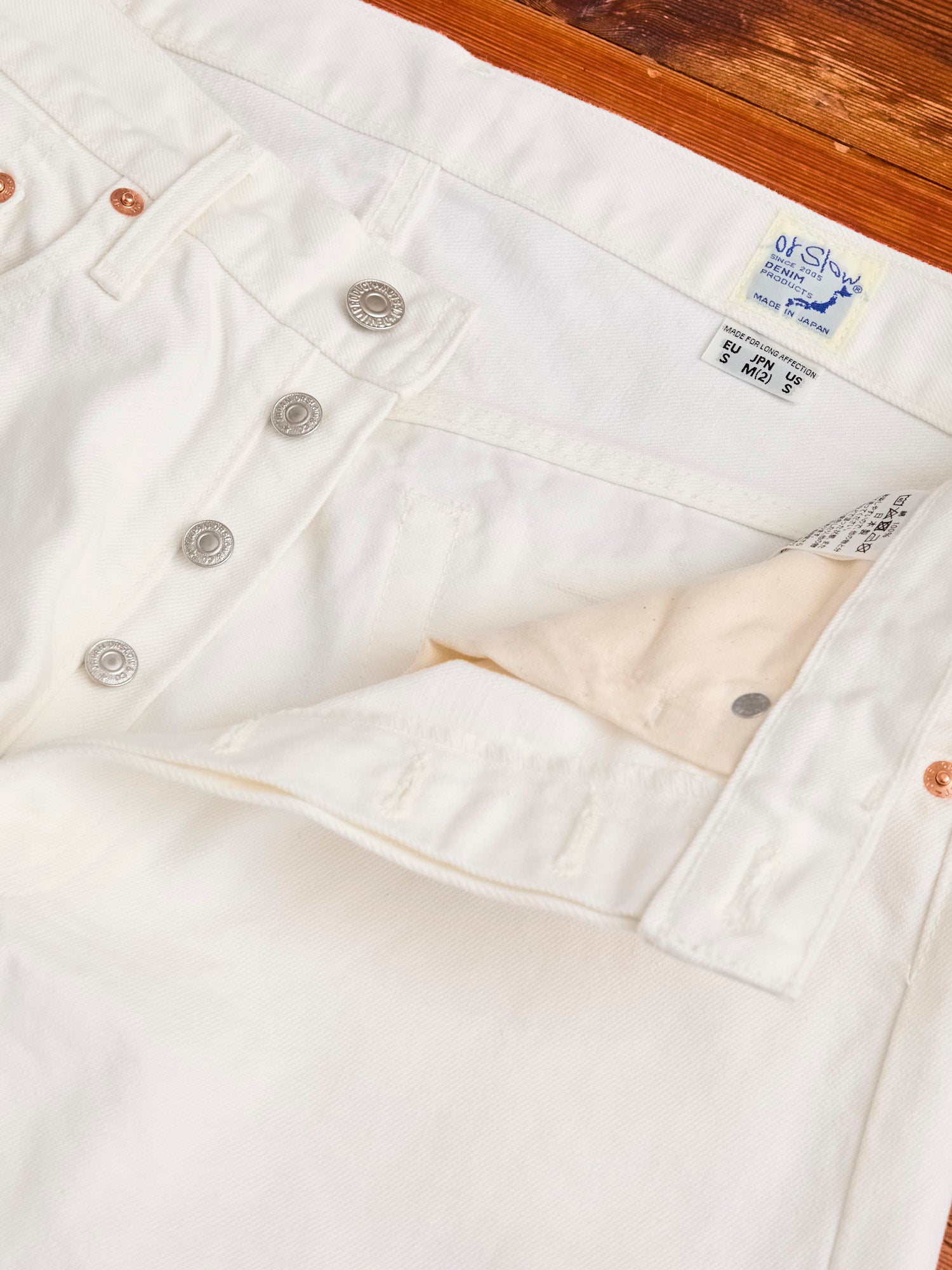 105 13.5oz White Denim - Standard Fit – Blue Owl Workshop