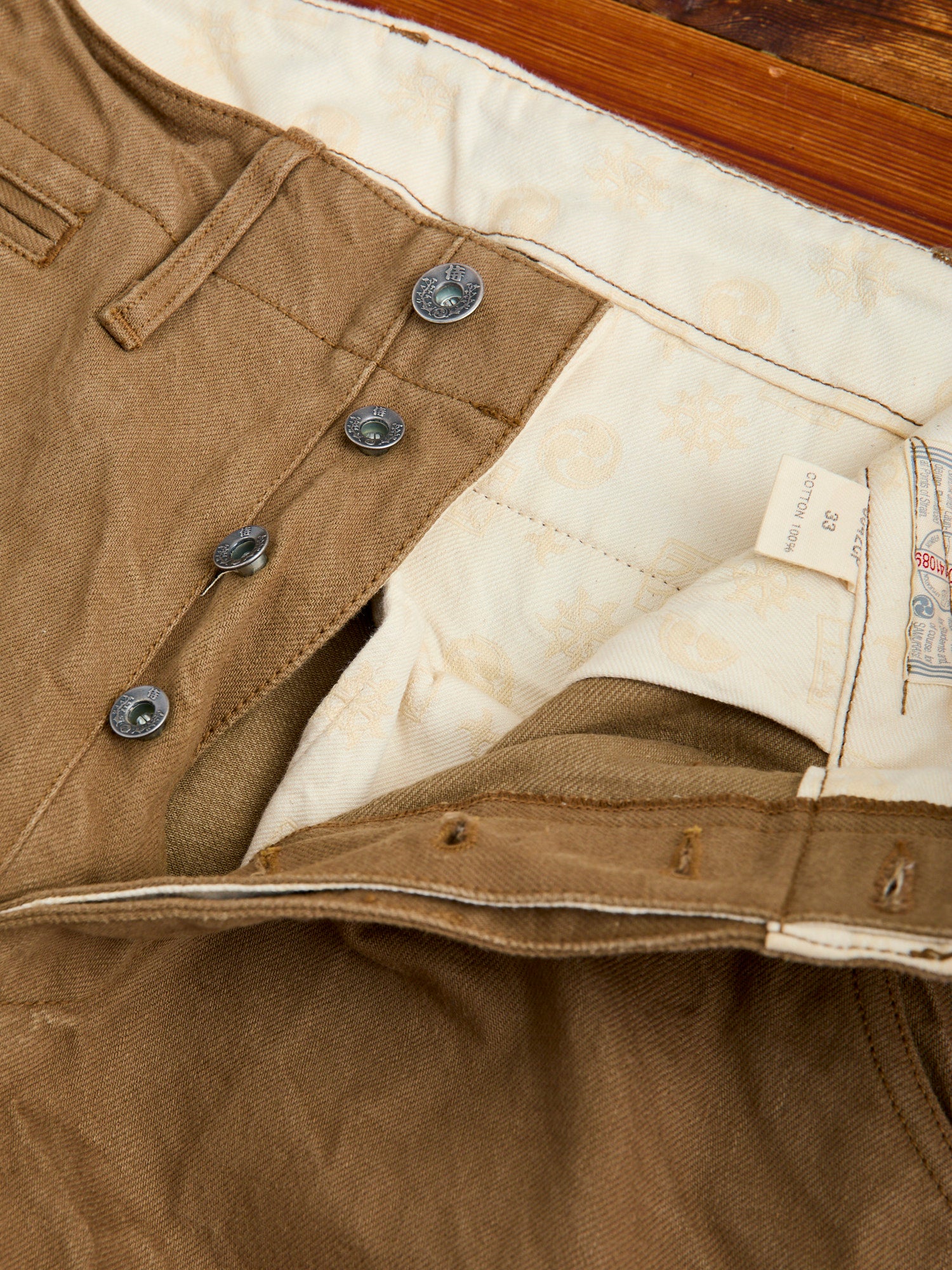 SJ452CP 15oz Selvedge Heavy Chinos in Khaki – Blue Owl Workshop
