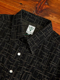 Geometric Plaid Western Shirt in Black