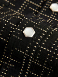Geometric Plaid Western Shirt in Black
