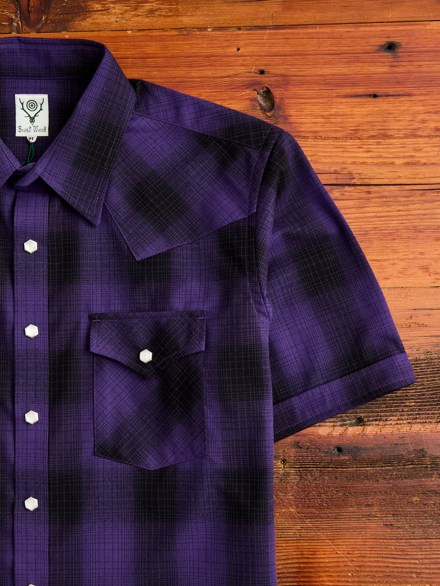 Ombre Plaid Western Shirt in Black – Blue Owl Workshop