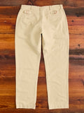 Rustic Plainweave Flat Front Chino in Natural